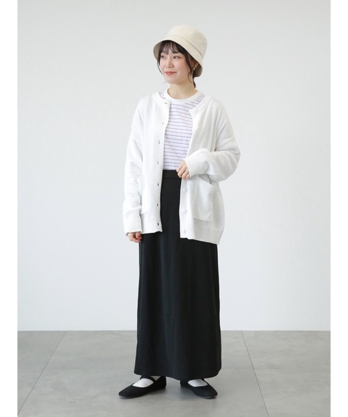 ehka sopo（エヘカソポ）の「ポケット付ビッグカーディガン（カーディガン/ボレロ・レディース・サックスブルー/ブラック/オフホワイト・ﾌﾘ-）」の9枚目の写真