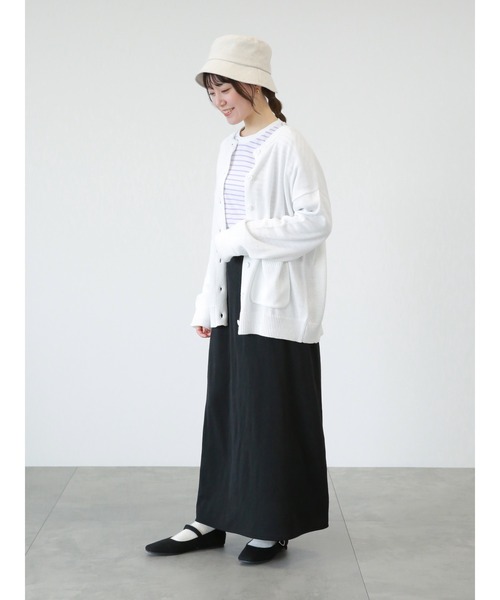 ehka sopo（エヘカソポ）の「ポケット付ビッグカーディガン（カーディガン/ボレロ・レディース・サックスブルー/ブラック/オフホワイト・ﾌﾘ-）」の10枚目の写真