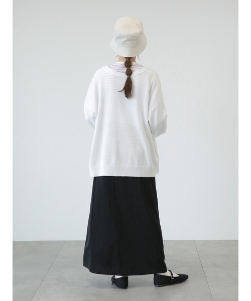 ehka sopo（エヘカソポ）の「ポケット付ビッグカーディガン（カーディガン/ボレロ・レディース・サックスブルー/ブラック/オフホワイト・ﾌﾘ-）」の12枚目の写真