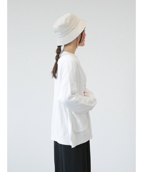 ehka sopo（エヘカソポ）の「ポケット付ビッグカーディガン（カーディガン/ボレロ・レディース・サックスブルー/ブラック/オフホワイト・ﾌﾘ-）」の14枚目の写真