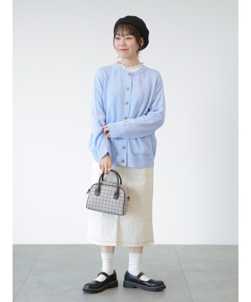 ehka sopo（エヘカソポ）の「ポケット付ビッグカーディガン（カーディガン/ボレロ・レディース・サックスブルー/ブラック/オフホワイト・ﾌﾘ-）」の18枚目の写真