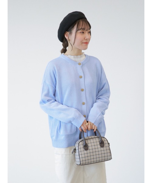 ehka sopo（エヘカソポ）の「ポケット付ビッグカーディガン（カーディガン/ボレロ・レディース・サックスブルー/ブラック/オフホワイト・ﾌﾘ-）」の22枚目の写真