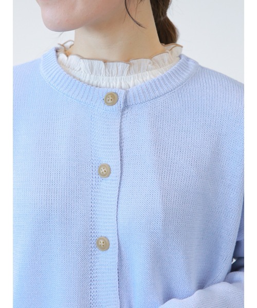 ehka sopo（エヘカソポ）の「ポケット付ビッグカーディガン（カーディガン/ボレロ・レディース・サックスブルー/ブラック/オフホワイト・ﾌﾘ-）」の6枚目の写真