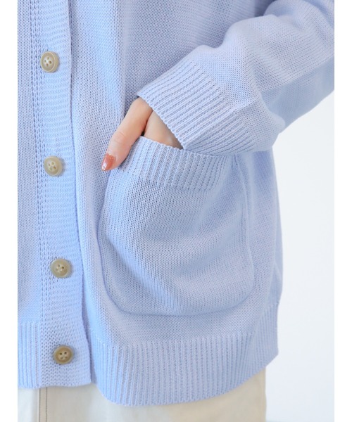 ehka sopo（エヘカソポ）の「ポケット付ビッグカーディガン（カーディガン/ボレロ・レディース・サックスブルー/ブラック/オフホワイト・ﾌﾘ-）」の7枚目の写真