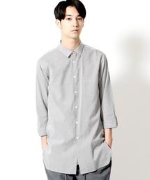 MONKEY TIME | ＜monkey time＞ ∴ ストライプ ロングシャツ クォータースリーブ(シャツ/ブラウス)