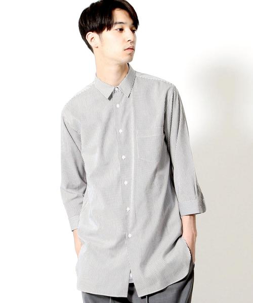 MONKEY TIME（モンキータイム）の「＜monkey time＞ ∴ ストライプ ロングシャツ クォータースリーブ ◆（シャツ/ブラウス・メンズ・その他・MEDIUM/LARGE/SMALL）」の2枚目の写真