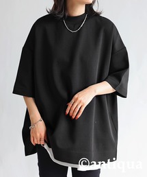 antiqua | 綿混ポンチ素材Tシャツ(Tシャツ/カットソー)