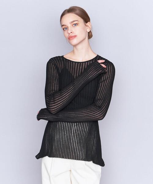 ＜AEWENMATOPH＞C/P/RMバックリボンリブニット