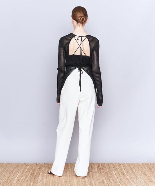 ＜AEWENMATOPH＞C/P/RMバックリボンリブニット