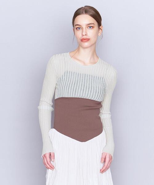 ＜AEWENMATOPH＞C/P/RMバックリボンリブニット