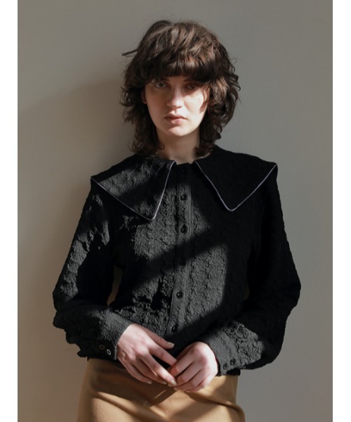 AMAIL(アマイル)の「Piping collar shirt(シャツ/ブラウス・レディース・ホワイト/ブラック・FREE)」の11枚目の写真