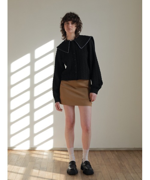AMAIL(アマイル)の「Piping collar shirt(シャツ/ブラウス・レディース・ホワイト/ブラック・FREE)」の9枚目の写真