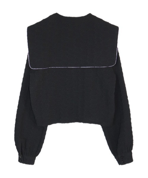 AMAIL(アマイル)の「Piping collar shirt(シャツ/ブラウス・レディース・ホワイト/ブラック・FREE)」の8枚目の写真