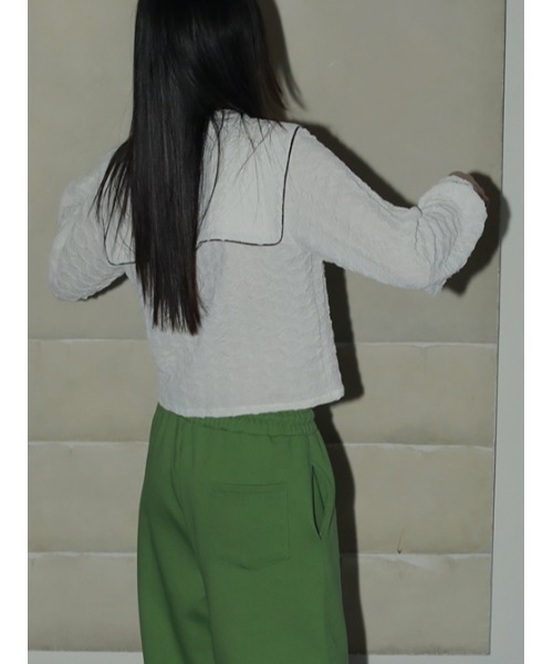 AMAIL(アマイル)の「Piping collar shirt(シャツ/ブラウス・レディース・ホワイト/ブラック・FREE)」の16枚目の写真