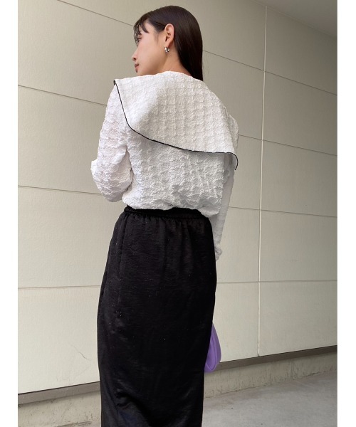 AMAIL(アマイル)の「Piping collar shirt(シャツ/ブラウス・レディース・ホワイト/ブラック・FREE)」の19枚目の写真