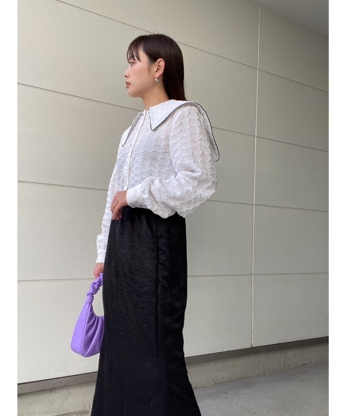 AMAIL(アマイル)の「Piping collar shirt(シャツ/ブラウス・レディース・ホワイト/ブラック・FREE)」の20枚目の写真
