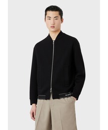 EMPORIO ARMANI | 【エンポリオ アルマーニ】ジップ付きスウェットシャツ ダブルジャージー ロゴ入り伸縮ヘム(スウェット)