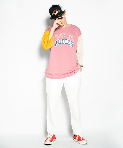 ALDIES（アールディーズ）の「Welcome Half Sleeve / ウェルカムハーフスリーブ（Tシャツ/カットソー・メンズ・ブラック/ホワイト/マルチ・LARGE/MEDIUM/SMALL）」の21枚目の写真