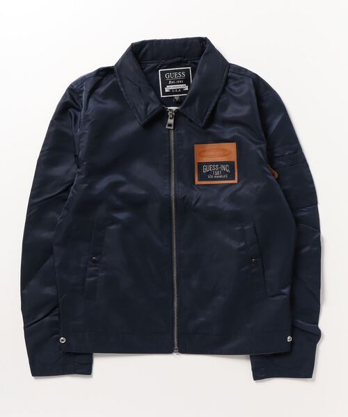 Guess（ゲス）の「Patch Satin Flight Jacket（ブルゾン・メンズ・ネイビー・MEDIUM/LARGE/X-LARGE/SMALL）」の5枚目の写真