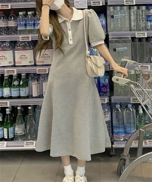 Dream garden(ドリームガーデン)の「襟付きスウェットワンピース(ワンピース・レディース・ブラック/グレー・S/M/L)」の15枚目の写真