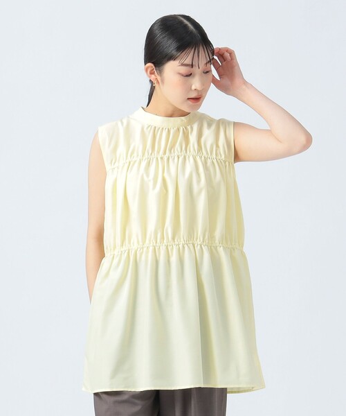 美品 シップス クラウディ バティック柄ノースリーブティアードチュニックブラウス 美品 シップス クラウディ バティック柄ノースリーブティアード