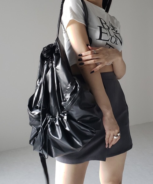 セール】【 8color 】ドロストシャーリングナイロンバックパック