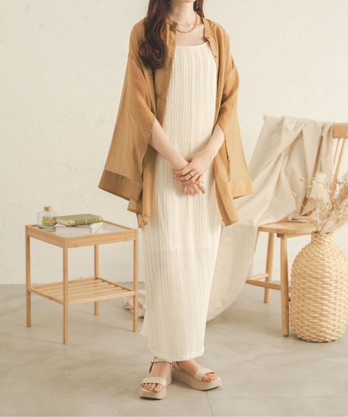 Ambre Neige（アンブルネージュ）の「ラインジャガードキャミワンピース／【WEB/EC限定商品】（ワンピース・レディース・ダークブラウン/ライトグリーン/アイボリー・FREE）」の19枚目の写真