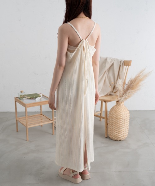 Ambre Neige（アンブルネージュ）の「ラインジャガードキャミワンピース／【WEB/EC限定商品】（ワンピース・レディース・ダークブラウン/ライトグリーン/アイボリー・FREE）」の9枚目の写真