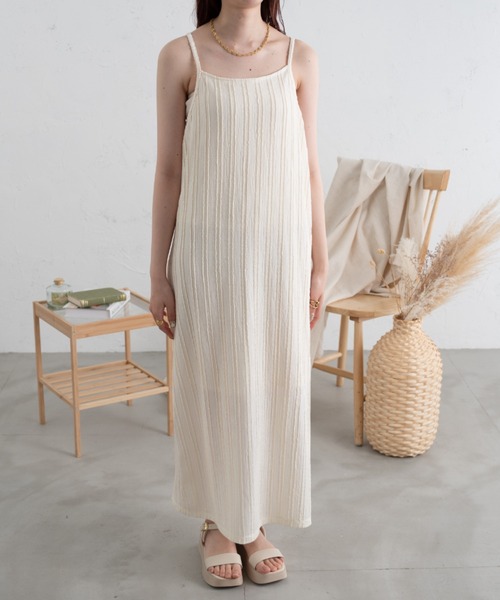Ambre Neige（アンブルネージュ）の「ラインジャガードキャミワンピース／【WEB/EC限定商品】（ワンピース・レディース・ダークブラウン/ライトグリーン/アイボリー・FREE）」の16枚目の写真