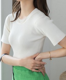 今なら490円!半袖 クロップド ニット
