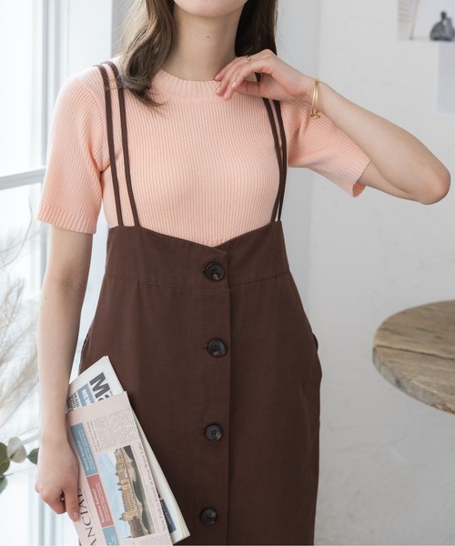 Ada.（エイダ）の「今なら490円！半袖 クロップド ニット（ニット/セーター・レディース・ブルー系その他/ピンク/オフホワイト/ブラック・M/L）」の19枚目の写真