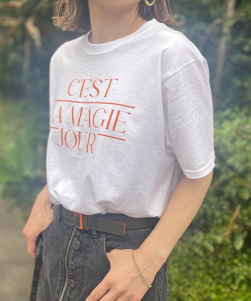 mi via loca（ミヴィアロカ）の「FRUIT OF THE LOOM フレンチロゴ半袖Tシャツ 【MVL004 ※2A】（Tシャツ/カットソー・レディース・オフホワイト/ホワイト系その他/ブラック/ナチュラル・X-LARGE/LARGE）」の14枚目の写真