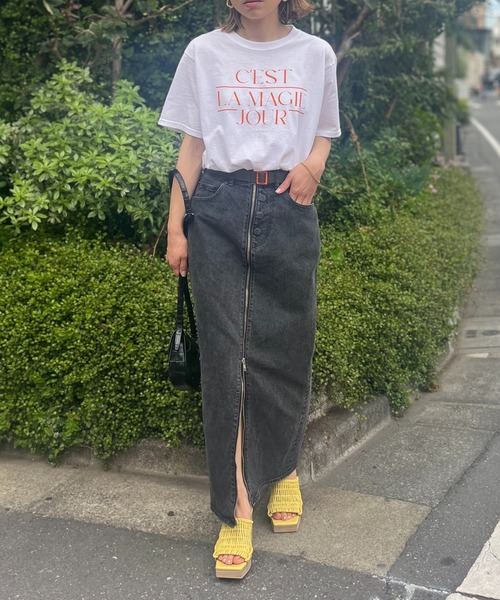 mi via loca（ミヴィアロカ）の「FRUIT OF THE LOOM フレンチロゴ半袖Tシャツ 【MVL004 ※2A】（Tシャツ/カットソー・レディース・オフホワイト/ホワイト系その他/ブラック/ナチュラル・X-LARGE/LARGE）」の11枚目の写真