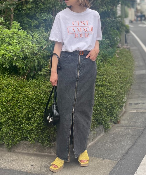 mi via loca（ミヴィアロカ）の「FRUIT OF THE LOOM フレンチロゴ半袖Tシャツ 【MVL004 ※2A】（Tシャツ/カットソー・レディース・オフホワイト/ホワイト系その他/ブラック/ナチュラル・X-LARGE/LARGE）」の8枚目の写真