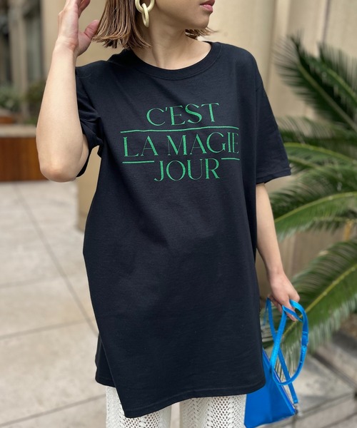 mi via loca（ミヴィアロカ）の「FRUIT OF THE LOOM フレンチロゴ半袖Tシャツ 【MVL004 ※2A】（Tシャツ/カットソー・レディース・オフホワイト/ホワイト系その他/ブラック/ナチュラル・X-LARGE/LARGE）」の19枚目の写真