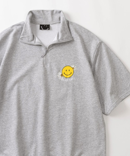 SMILEY FACE ダイススマイル ハーフZIPトレーナー SMILEY FACE トレーナー スウェット 「SMILEY FACE/スマイリー
