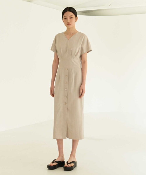 MOHAN(モハン)の「【MOHAN 】TOR キャップ スリーブ ドレス / TOR CAP SLEEVE DRESS(ワンピース・レディース・ベージュ/ミント・SMALL/MEDIUM)」の5枚目の写真