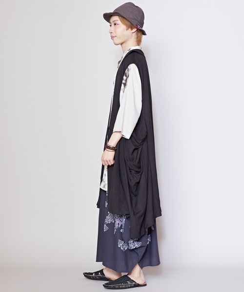 チャイハネ(チャイハネ)の「【チャイハネ】モード変形MEN'Sロングベスト(ベスト・メンズ・ベージュ/ブラック/カーキ・FREE)」の14枚目の写真