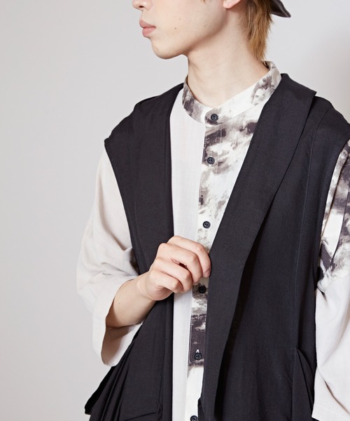 チャイハネ(チャイハネ)の「【チャイハネ】モード変形MEN'Sロングベスト(ベスト・メンズ・ベージュ/ブラック/カーキ・FREE)」の18枚目の写真