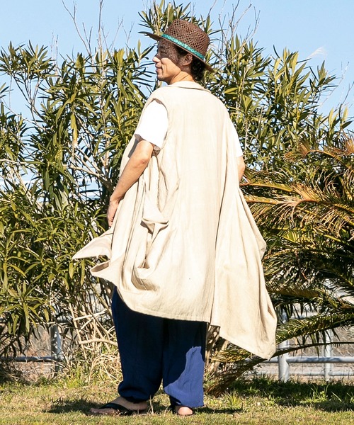 チャイハネ(チャイハネ)の「【チャイハネ】モード変形MEN'Sロングベスト(ベスト・メンズ・ベージュ/ブラック/カーキ・FREE)」の8枚目の写真