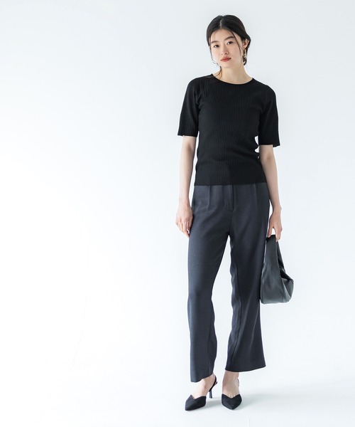 coca(coca)(コカ)の「バックパール五分袖ニットトップス(ニット/セーター・レディース・ダークベージュ/その他1/アイボリー/ブラック・S/M/L)」の13枚目の写真