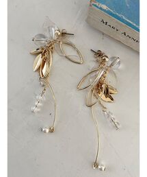 MERCURYDUO | ラインストーンチェーンフープイヤリング(イヤリング)