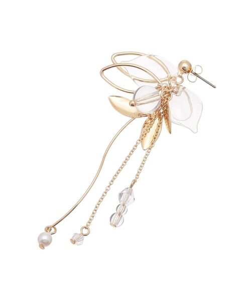 MERCURYDUO(マーキュリーデュオ)の「ラインストーンチェーンフープイヤリング(イヤリング・レディース・シルバー/ゴールド・FREE)」の4枚目の写真