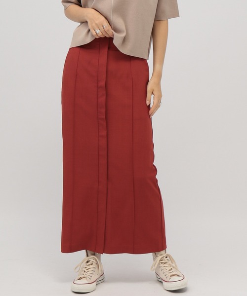 saloon（サルーン）の「SALOON(サルーン)/ハイウエストピンタックスカート（スカート・レディース・オレンジ/ブラック/カーキ・S/M/MEDIUM/SMALL）」の3枚目の写真