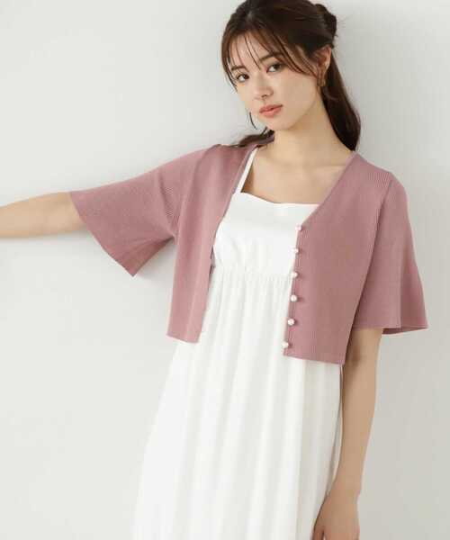 PROPORTION BODY DRESSING（プロポーションボディドレッシング）の「＜Ｅ＞パールショートカーディガン / 1213277700（ニット/セーター・レディース・ブラック/グレー/ピンク・FREE）」の3枚目の写真