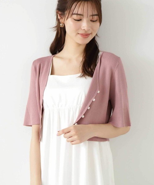 PROPORTION BODY DRESSING（プロポーションボディドレッシング）の「＜Ｅ＞パールショートカーディガン / 1213277700（ニット/セーター・レディース・ブラック/グレー/ピンク・FREE）」の14枚目の写真