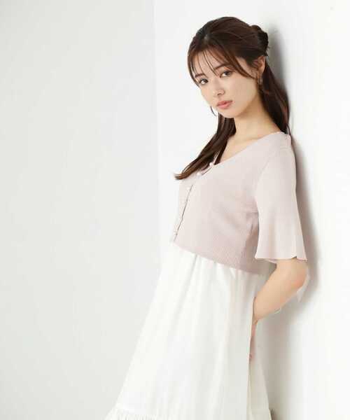 PROPORTION BODY DRESSING（プロポーションボディドレッシング）の「＜Ｅ＞パールショートカーディガン / 1213277700（ニット/セーター・レディース・ブラック/グレー/ピンク・FREE）」の2枚目の写真