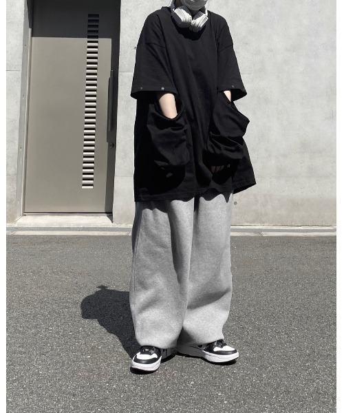【DOUDOU】2枚set ロングTEE カットソー ホワイト×ブラック antiqua ポンチロンT ロンT レディース トップス 長袖