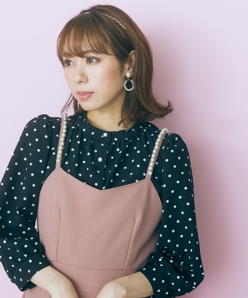 marun(マルン)の「<大きいサイズ> 肩ひもパール調パーツ付きキャミワンピース marun(ワンピース・レディース・ダークネイビー/ピンク/ベージュ・3L/4L/5L/L/LL)」の21枚目の写真