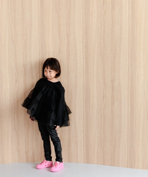 LOWRYS FARM（ローリーズファーム）の「チュールドッキングプルオーバー　978038（Tシャツ/カットソー・キッズ・ブラック/レッド/ホワイト・110cm/120cm/130cm/140cm/150cm）」の7枚目の写真